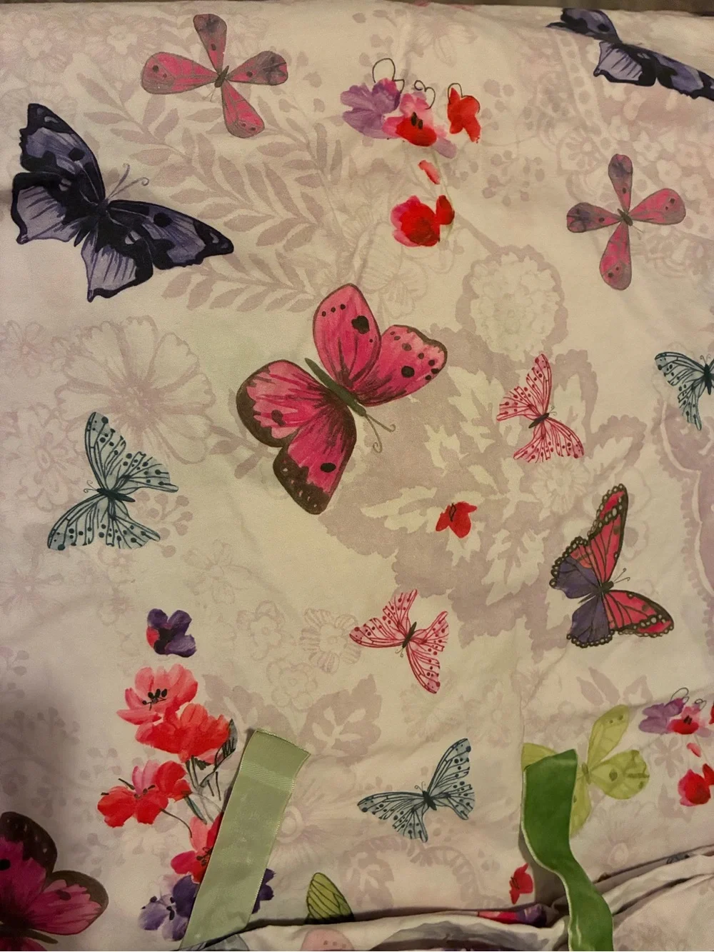 Pottery Barn 100% Cotton Twin Butterfly Floral Duvet Cover